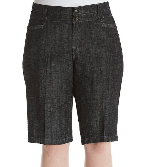 Womens One 5 One Flap Back Pocket Denim Bermuda Shorts Rinse Blue Size 18 20 NWT - Picture 1 of 2